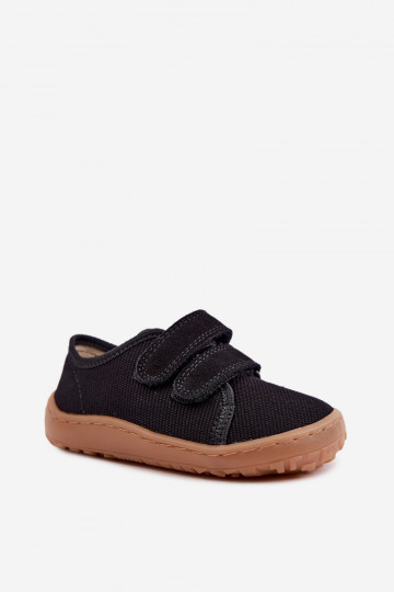 Schwarze Kinderslipper Barefoot Froddo Canvas G1700440-19