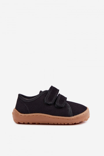 Schwarze Kinderslipper Barefoot Froddo Canvas G1700440-19 2