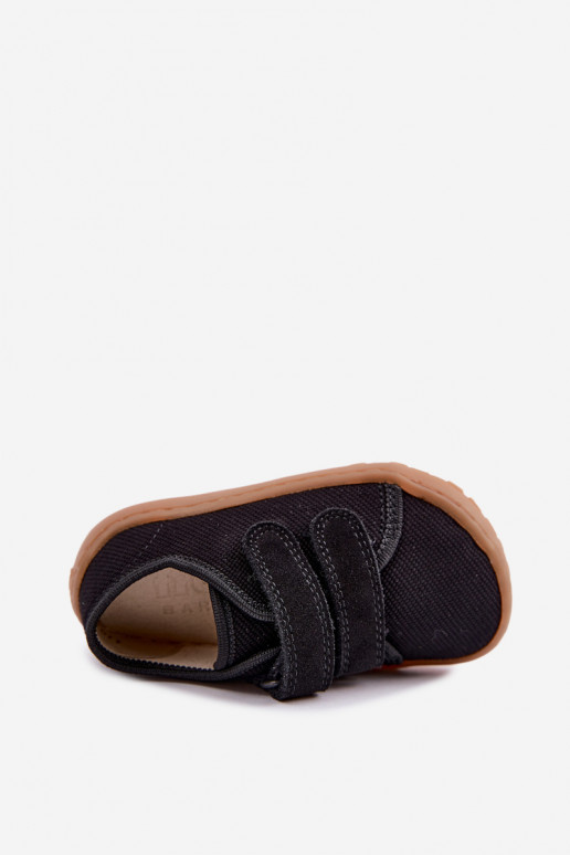 Schwarze Kinderslipper Barefoot Froddo Canvas G1700440-19