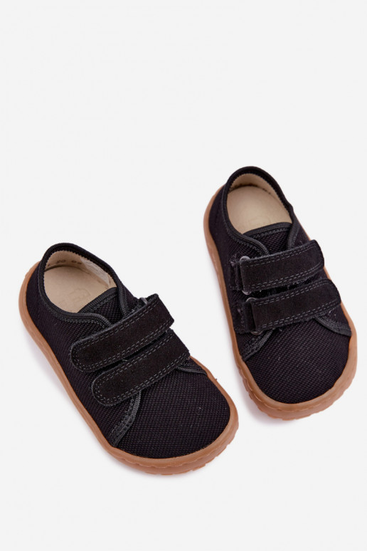 Schwarze Kinderslipper Barefoot Froddo Canvas G1700440-19