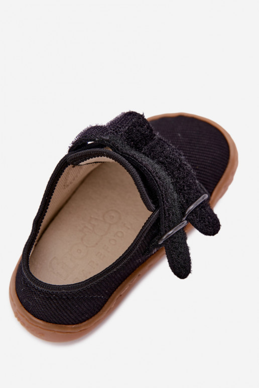 Schwarze Kinderslipper Barefoot Froddo Canvas G1700440-19