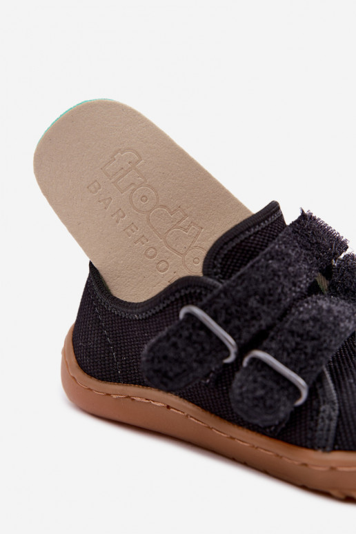 Schwarze Kinderslipper Barefoot Froddo Canvas G1700440-19