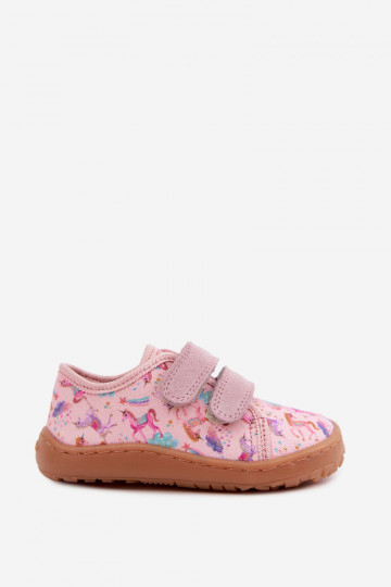 Rosa Kinderslipper Barefoot Einhörner Froddo Canvas G1700440-26 2
