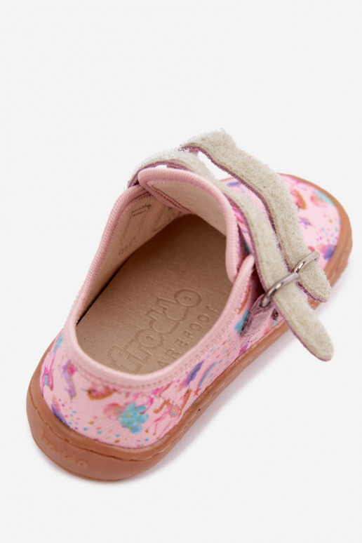 Rosa Kinderslipper Barefoot Einhörner Froddo Canvas G1700440-26
