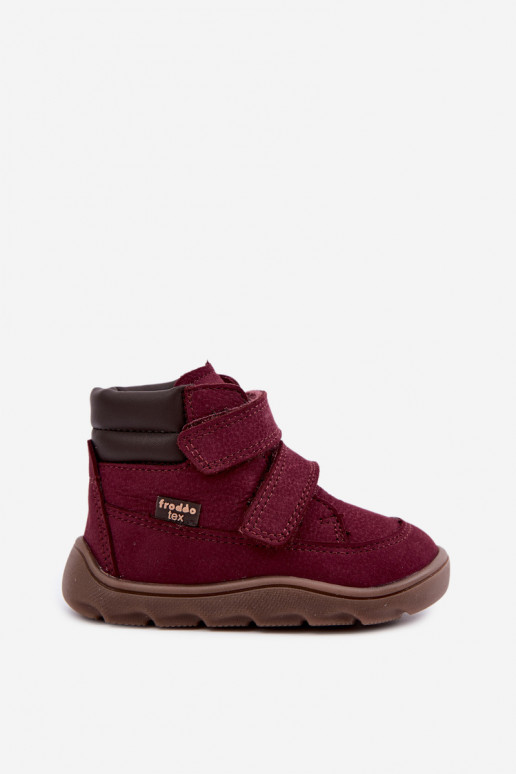 Burgunderfarbene Kinderlederschuhe Barefoot Froddo G2110150-9