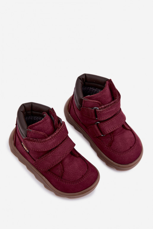 Burgunderfarbene Kinderlederschuhe Barefoot Froddo G2110150-9