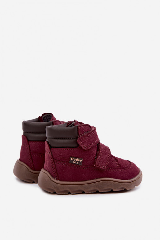 Burgunderfarbene Kinderlederschuhe Barefoot Froddo G2110150-9