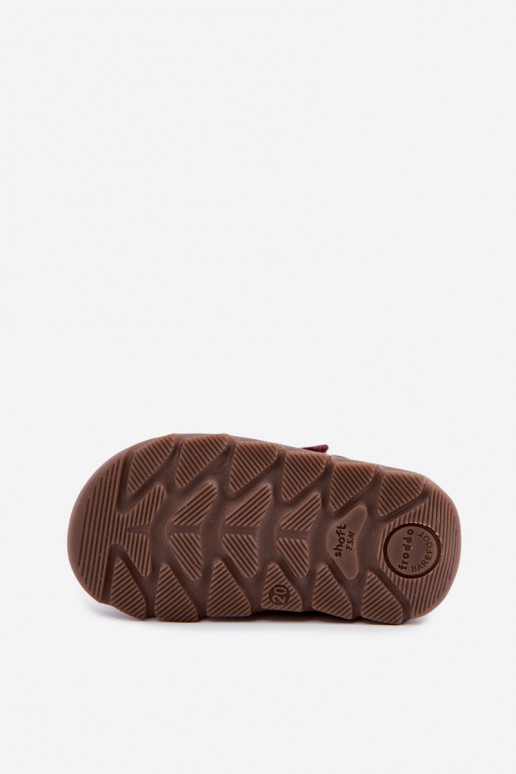 Burgunderfarbene Kinderlederschuhe Barefoot Froddo G2110150-9