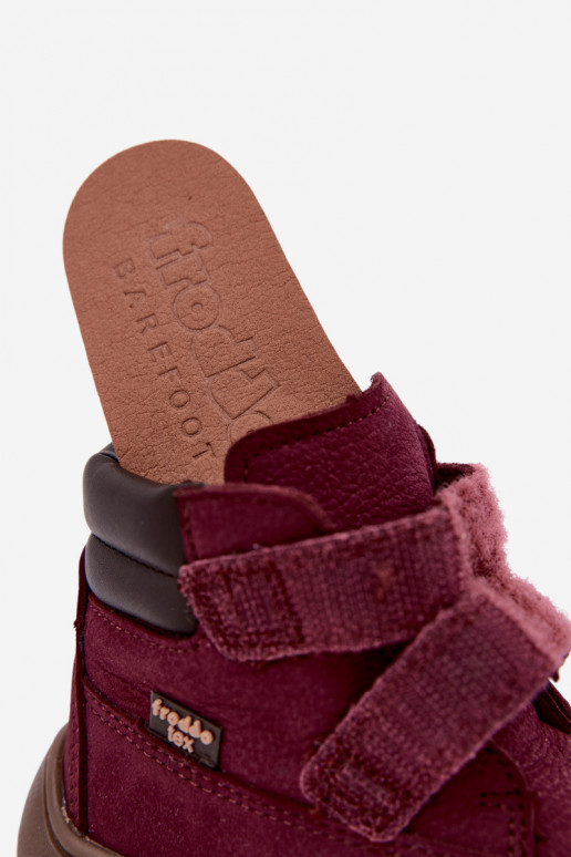 Burgunderfarbene Kinderlederschuhe Barefoot Froddo G2110150-9