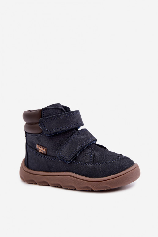 Dunkelblaue Kinderlederschuhe Barefoot Froddo G2110150