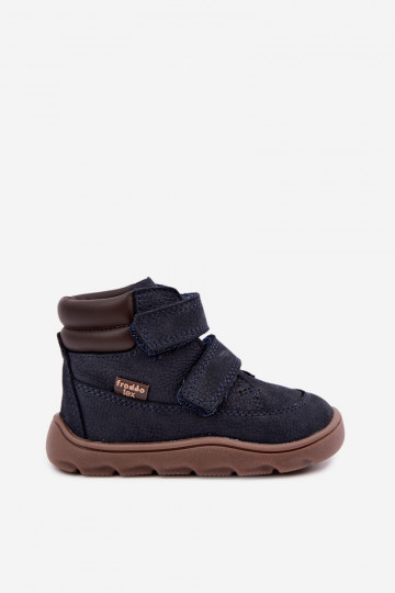 Dunkelblaue Kinderlederschuhe Barefoot Froddo G2110150 2