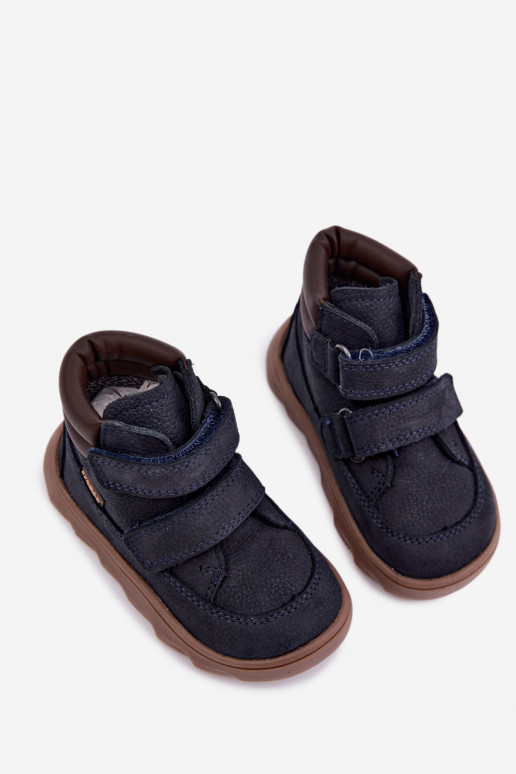Dunkelblaue Kinderlederschuhe Barefoot Froddo G2110150