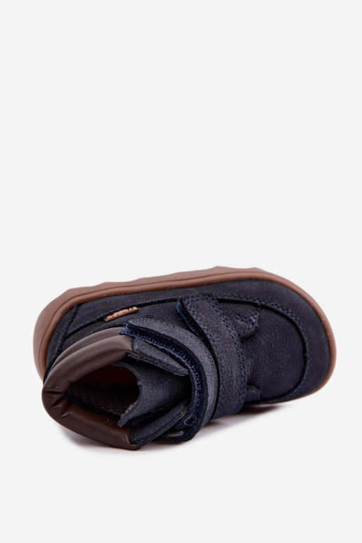 Dunkelblaue Kinderlederschuhe Barefoot Froddo G2110150