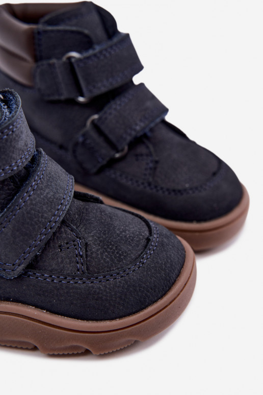 Dunkelblaue Kinderlederschuhe Barefoot Froddo G2110150