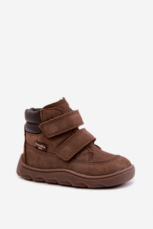 Braune Kinderlederschuhe Barefoot Froddo G2110150-13