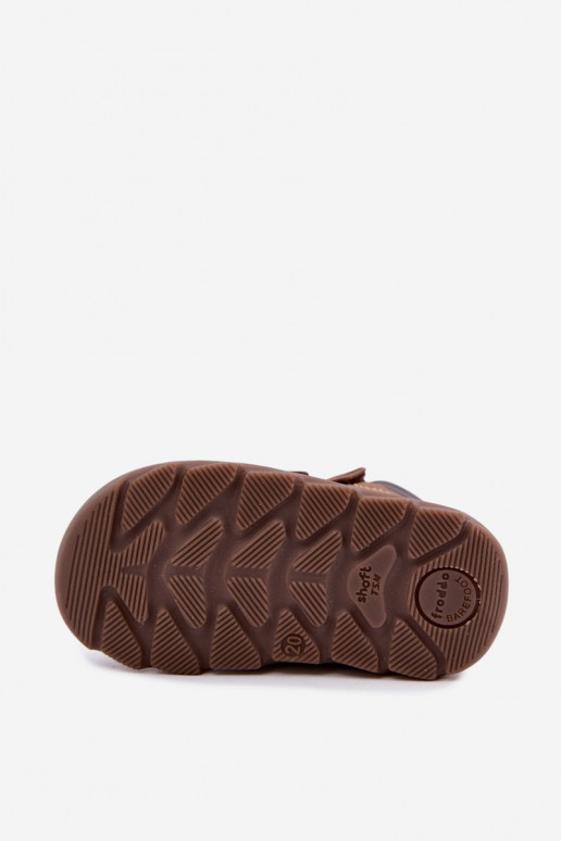 Braune Kinderlederschuhe Barefoot Froddo G2110150-13