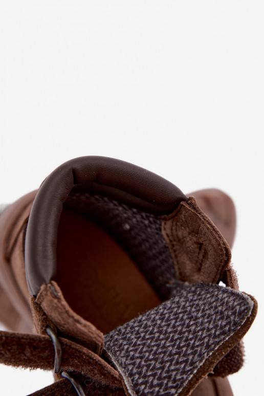 Braune Kinderlederschuhe Barefoot Froddo G2110150-13