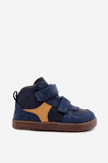 Dunkelblaue Kinderveloursleder-Schuhe Barefoot Froddo G2110157 2