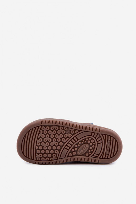 Dunkelblaue Kinderveloursleder-Schuhe Barefoot Froddo G2110157