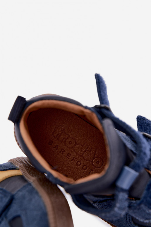 Dunkelblaue Kinderveloursleder-Schuhe Barefoot Froddo G2110157