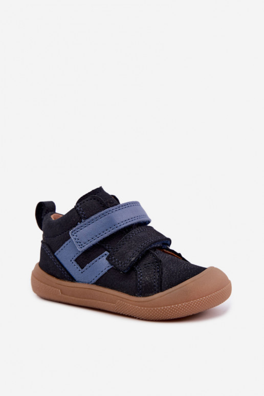 Dunkelblaue Kinderlederschuhe Barefoot Froddo G2130380