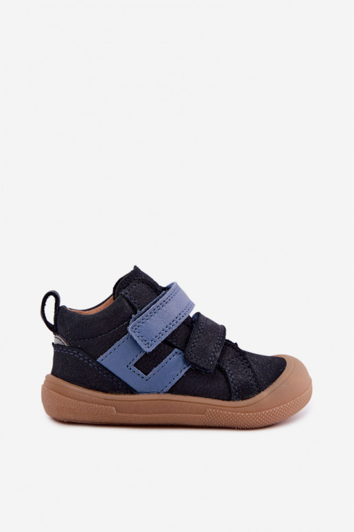 Dunkelblaue Kinderlederschuhe Barefoot Froddo G2130380