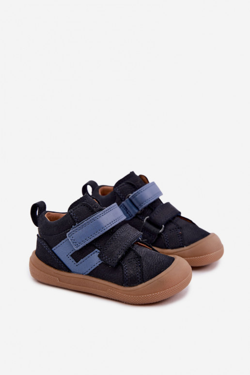 Dunkelblaue Kinderlederschuhe Barefoot Froddo G2130380