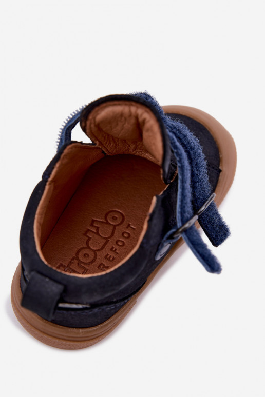 Dunkelblaue Kinderlederschuhe Barefoot Froddo G2130380
