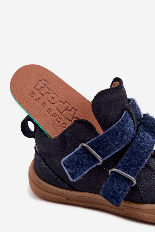 Dunkelblaue Kinderlederschuhe Barefoot Froddo G2130380