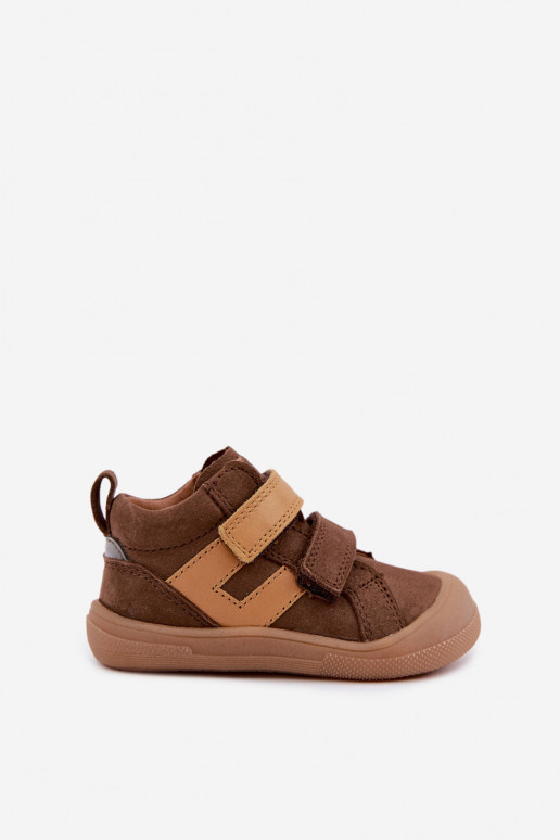 Braune Kinderlederschuhe Barefoot Froddo G2130380-2
