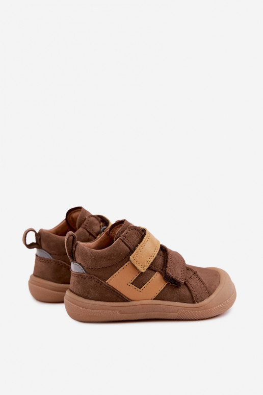 Braune Kinderlederschuhe Barefoot Froddo G2130380-2