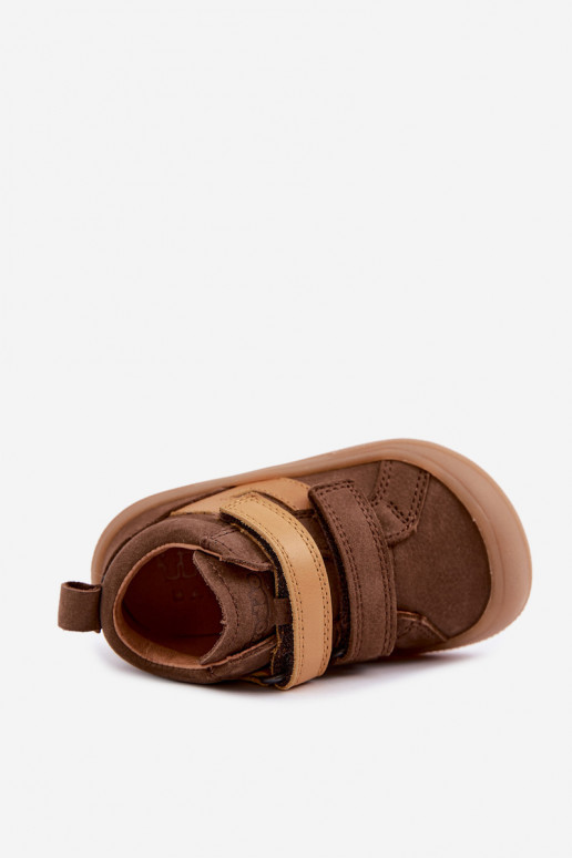 Braune Kinderlederschuhe Barefoot Froddo G2130380-2