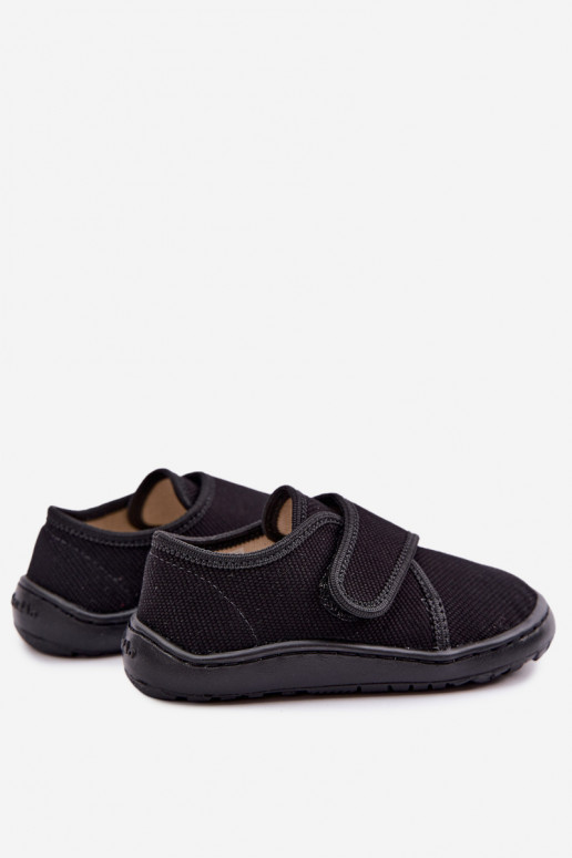 Kinderhausschuhe für Jungen mit Klettverschlüssen Barefoot Froddo G1700438-15 in Schwarz
