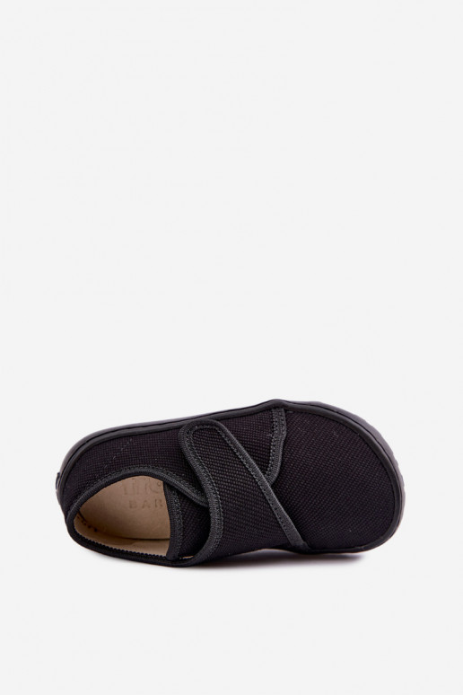 Kinderhausschuhe für Jungen mit Klettverschlüssen Barefoot Froddo G1700438-15 in Schwarz
