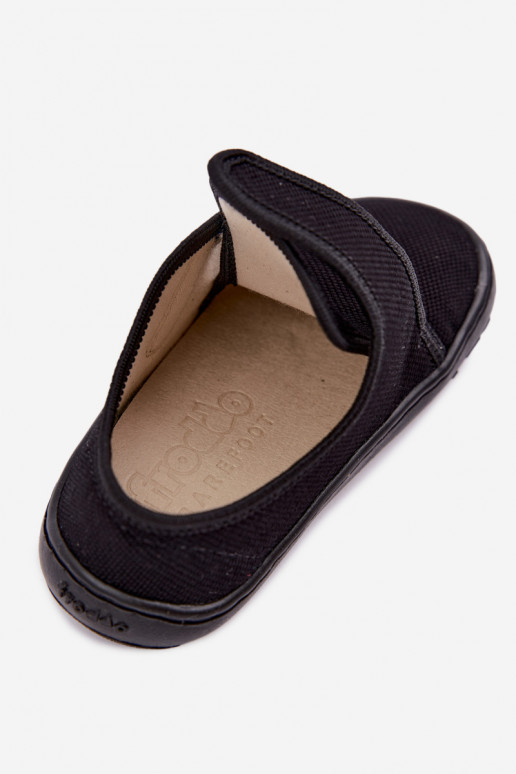 Kinderhausschuhe für Jungen mit Klettverschlüssen Barefoot Froddo G1700438-15 in Schwarz
