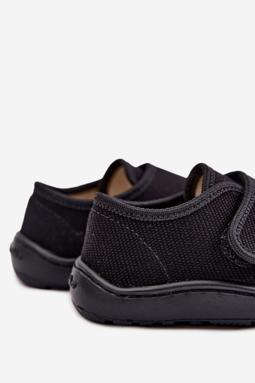 Kinderhausschuhe für Jungen mit Klettverschlüssen Barefoot Froddo G1700438-15 in Schwarz