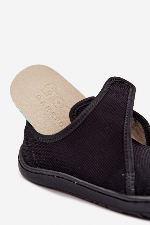 Kinderhausschuhe für Jungen mit Klettverschlüssen Barefoot Froddo G1700438-15 in Schwarz