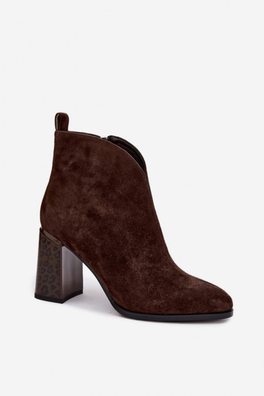 Wildleder Stiefeletten mit Isolierung innen in Schokolade Zivella