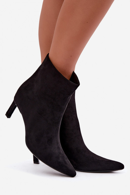 sich Zuarm laufen Damenstiefel mit dünnen Absätzen schZuarze Farbe Carlia