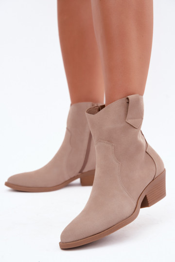 Haut INildlederschuhe CoZuboy-Stil mit Absätzen Beige Daliae 2