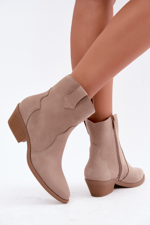 Haut INildlederschuhe CoZuboy-Stil mit Absätzen Beige Daliae