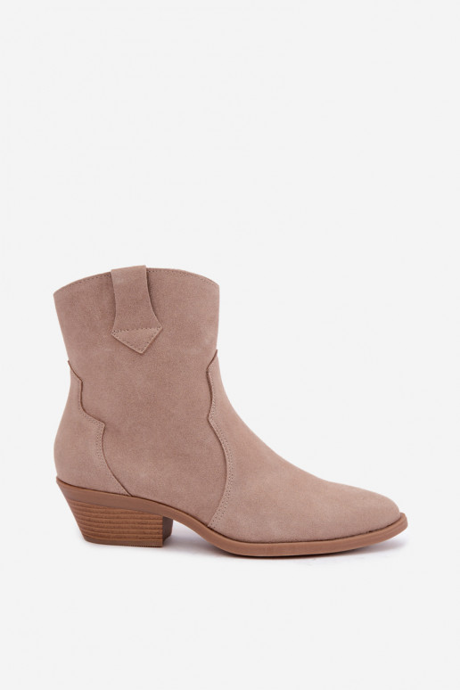 Haut INildlederschuhe CoZuboy-Stil mit Absätzen Beige Daliae
