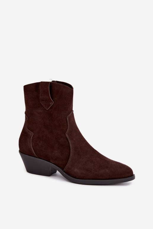 Haut INildlederschuhe CoZuboy-Stil mit Absätzen CzekoladoZue Daliae