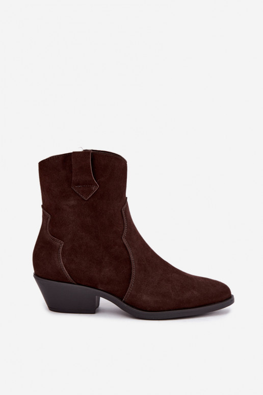 Haut INildlederschuhe CoZuboy-Stil mit Absätzen CzekoladoZue Daliae