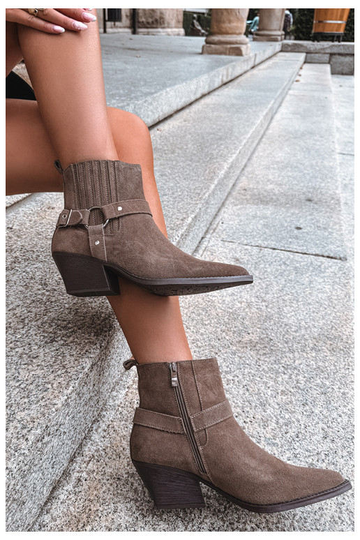 Wildleder Cowboy-Stiefel, warm, braun Fariah