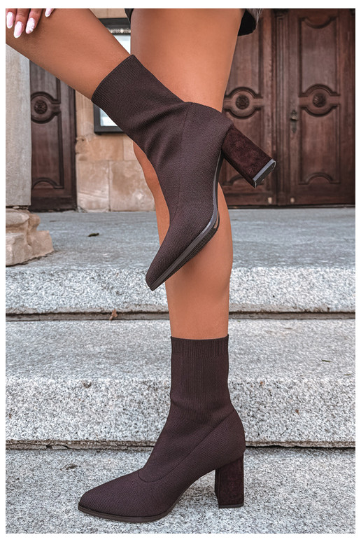 Warmes Damen-Stiefeletten im Slipper-Modell in brauner Farbe Tai turiressa