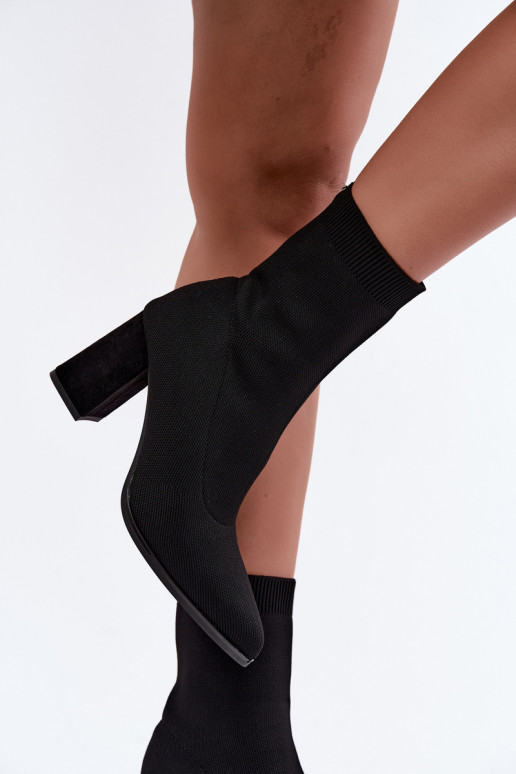 Wärmende Damen-Stiefeletten im Slipper-Modell, schwarz