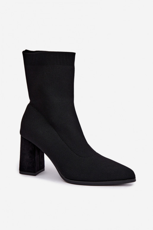 Wärmende Damen-Stiefeletten im Slipper-Modell, schwarz