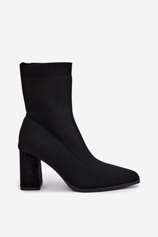 Wärmende Damen-Stiefeletten im Slipper-Modell, schwarz