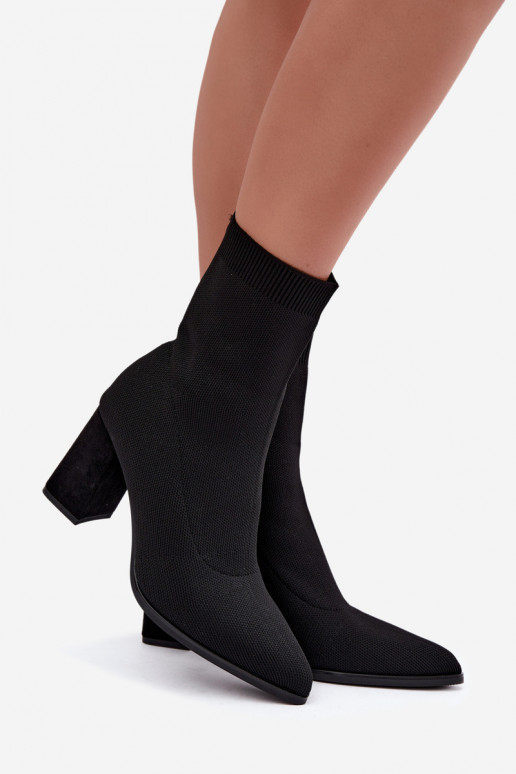 Wärmende Damen-Stiefeletten im Slipper-Modell, schwarz